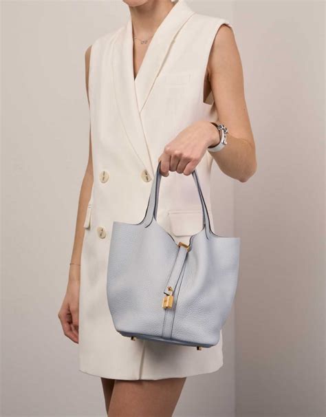 hermes picotin bleu pale|hermes picotin 22 price 2022.